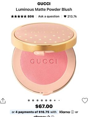 Gucci Luminous Matte Powder Blush - Soft Pink